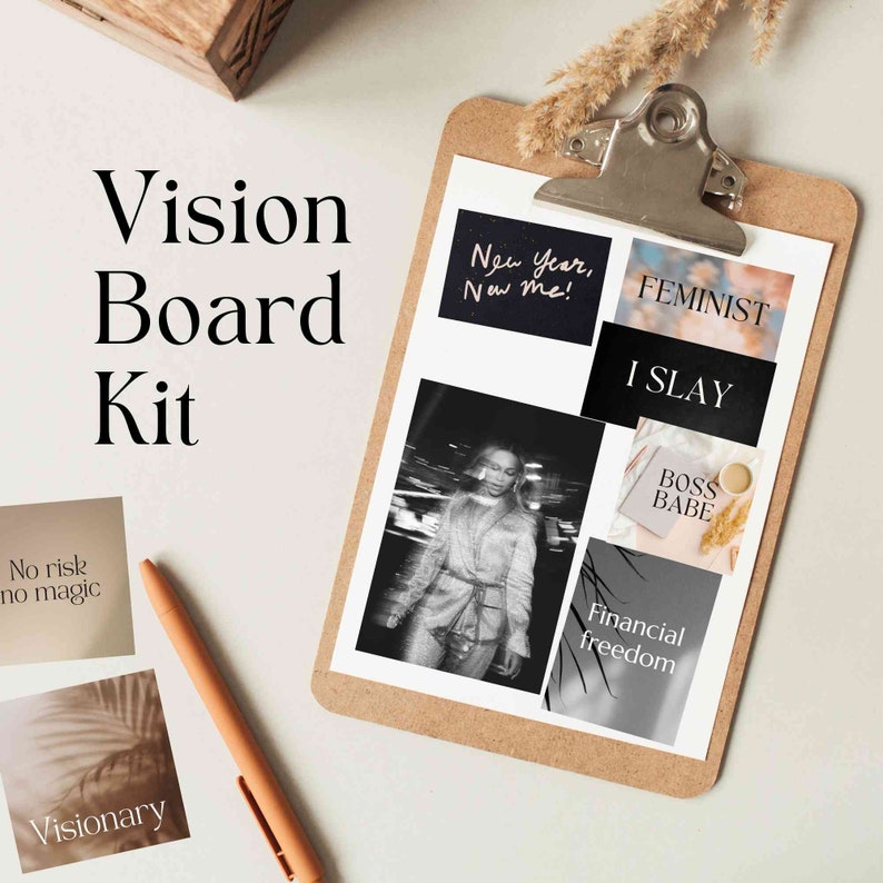 2026 Vision Board Party Kit: Printable Collage for Craft Nights, Mood Board & Scrapbook Images, Goals Manifestation (Digital Download)