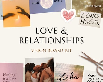 Love Vision Board Kit, Relationship Collage, Printable Affirmations (Digital Download)