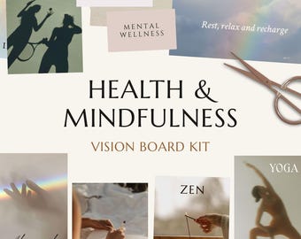 Vision Board-kit voor gezondheid en welzijn: afdrukbare collage (digitale download)