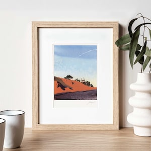 San Francisco Art Bernal Heights Watercolor Painting Small San Francisco Gift Small Watercolor Print San Francisco Watercolor Wall Art Print