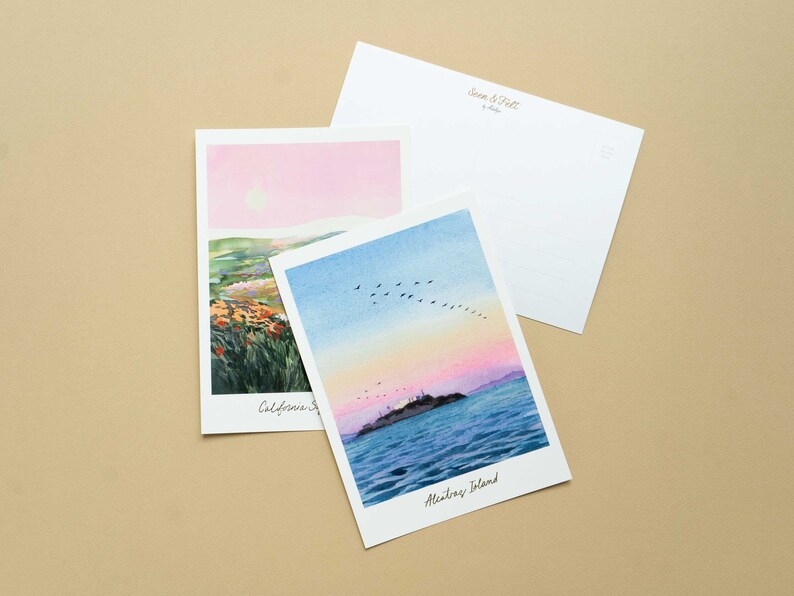 California Postcard Set Premium Watercolor Postcard California San Francisco Postcard Pack California Art Painting Travel Postcard San Fran