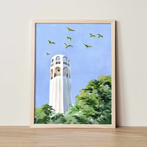 San Francisco Art, Coit Tower Print, Telegraph Hill Watercolor Painting, San Francisco Watercolor Art, North Beach San Francisco Wall Art