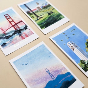 California Postcard Set Premium Watercolor Postcard California San Francisco Postcard Pack California Art Painting Travel Postcard San Fran