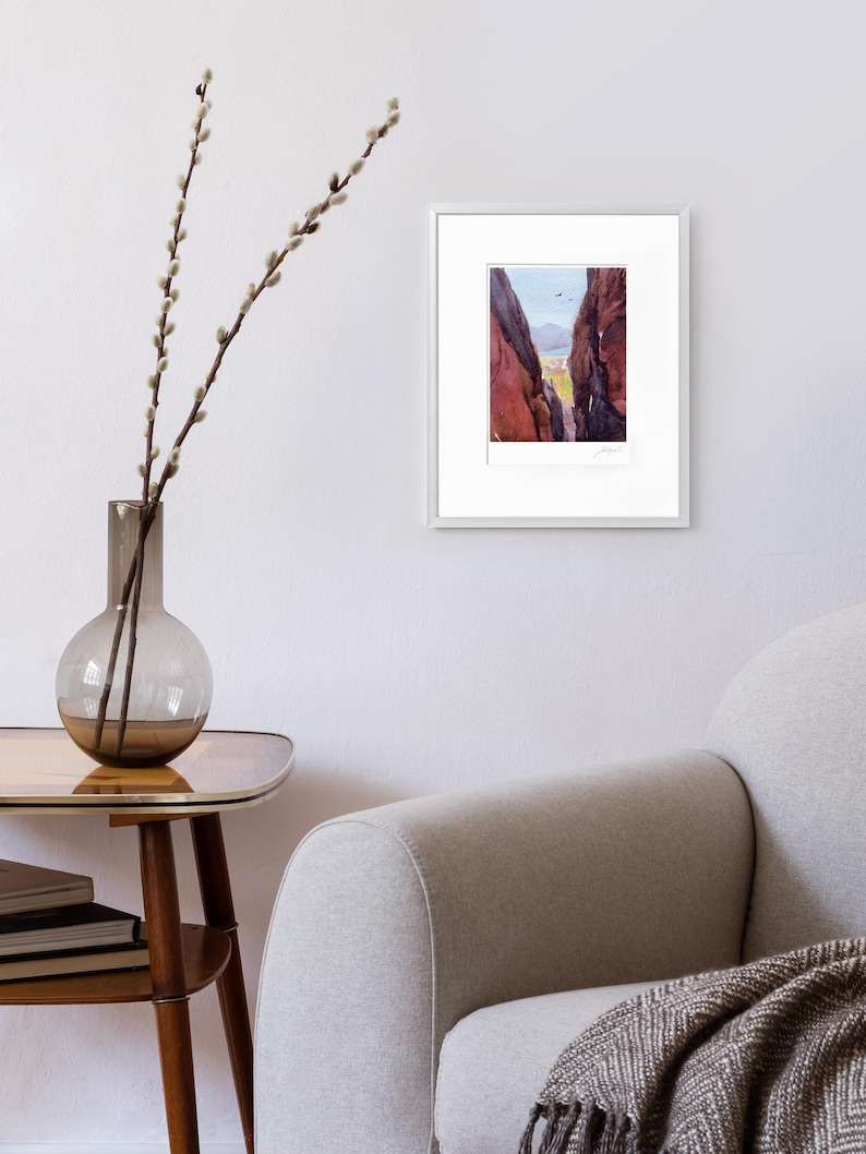 Red Rocks Artistic Design Red Rocks Watercolor Art Print: Signed Nature Painting (8x10) - Etsy