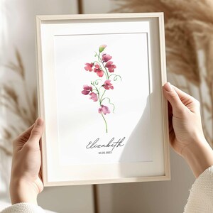 Birthday Milestone Gift, Personalized Birth Month Gift, March Birth Flower Wall Art, Custom Daffodil Art Print, Watercolor Flower Painting