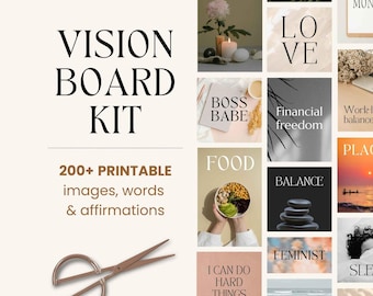 Afdrukbare Vision Board 2026 collagekit, affirmaties en manifestaties, nieuwjaarsfeestactiviteit, 2026-intenties (digitale download)