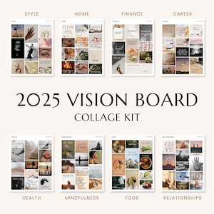 2025 Vision Board Printables, Mood Board Kit, Digital Vision Board Templates, Printable Motivational Graphics, Scrapbook Kit, 2025 Goals Kit