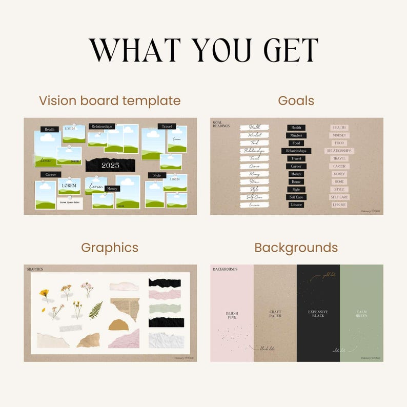 Canva Vision Board Template 2025, Digital Mood Board (digital Download ...