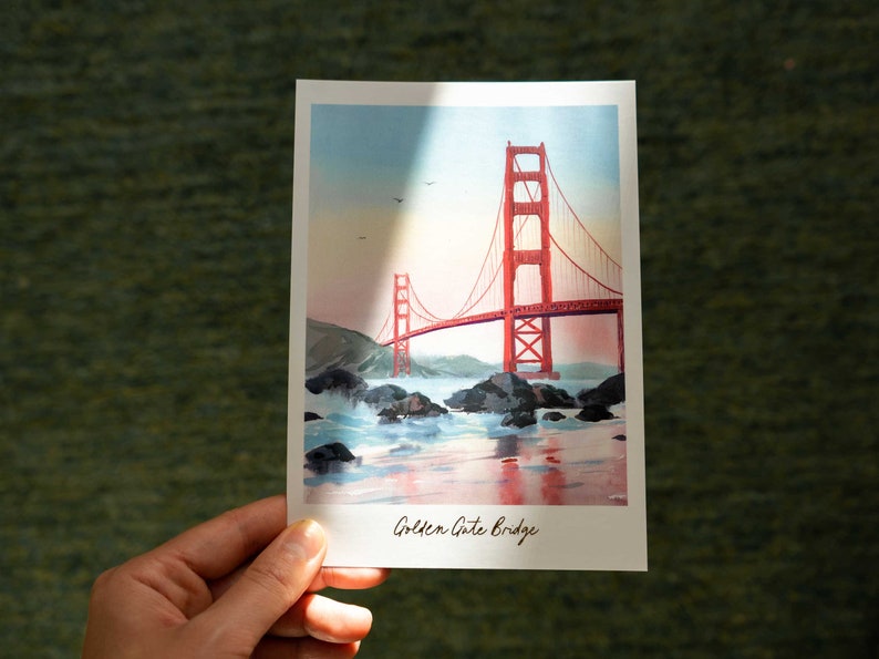 California Postcard Set Premium Watercolor Postcard California San Francisco Postcard Pack California Art Painting Travel Postcard San Fran