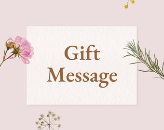 GIFT MESSAGE CARD add-on --- Beautiful hand-written card for your gift recipient