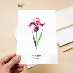 Birth Month Flower Print, Watercolor Rose Art Print, June Birth Flower Wall Art, Personalized Mother's Day Gift, Baby Birthday Month Gift