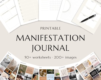 Diario de Manifestación Imprimible: Kit de Tablero de Visión (Descarga Digital)