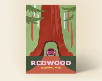 California Souvenir Redwood Postcard California Postcard Redwood Souvenir California National Park Postcard Redwood Souvenir California Card