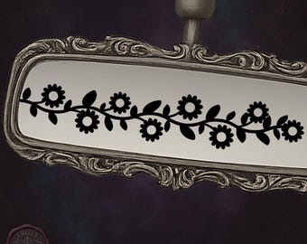 Tiny sunflower Rearview mirror decal, Windshield Easter egg, cheerful wildflower car accessory