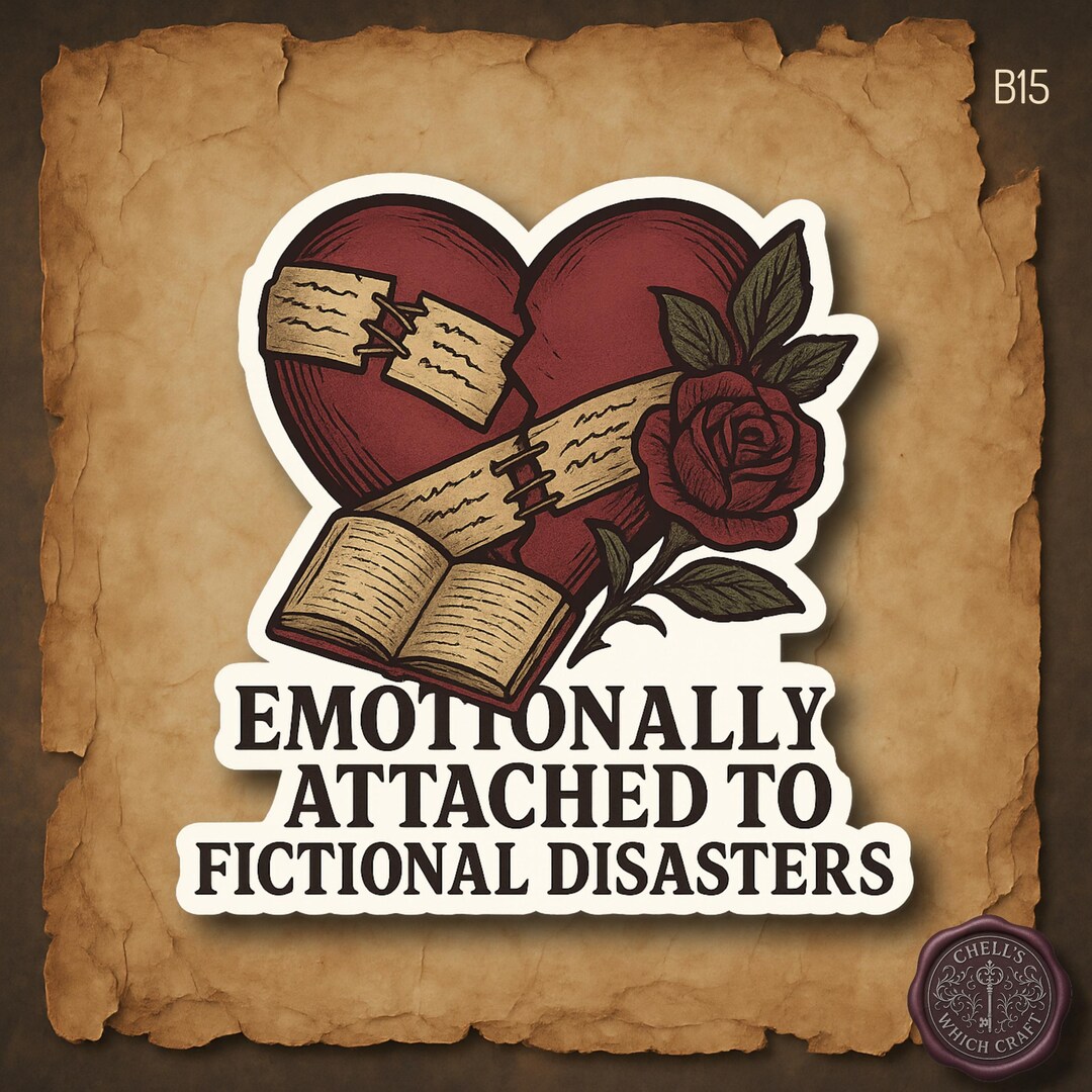 Funny Book Lover Sticker Fictional Character Reader Humor Bookish ...