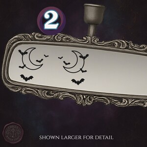 Mini Bat & Moon Vinyl Decal Set (2-Pack) – Gothic Rearview Mirror Decals, Spooky Mini Stickers, Halloween Easter Egg Car Accessories