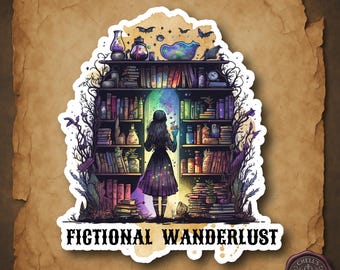 Book Lover Sticker Bookish Reader Gift Fantasy Reader Sticker Cottagecore Reading Aesthetic Booktok Reader Fictional Wanderlust
