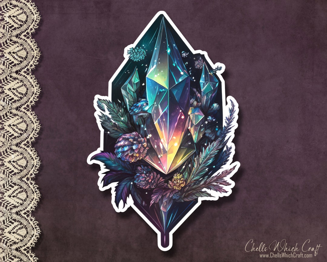 Glossy Crystal Sticker, Die Cut Crystal, Holographic Option, Watercolor ...