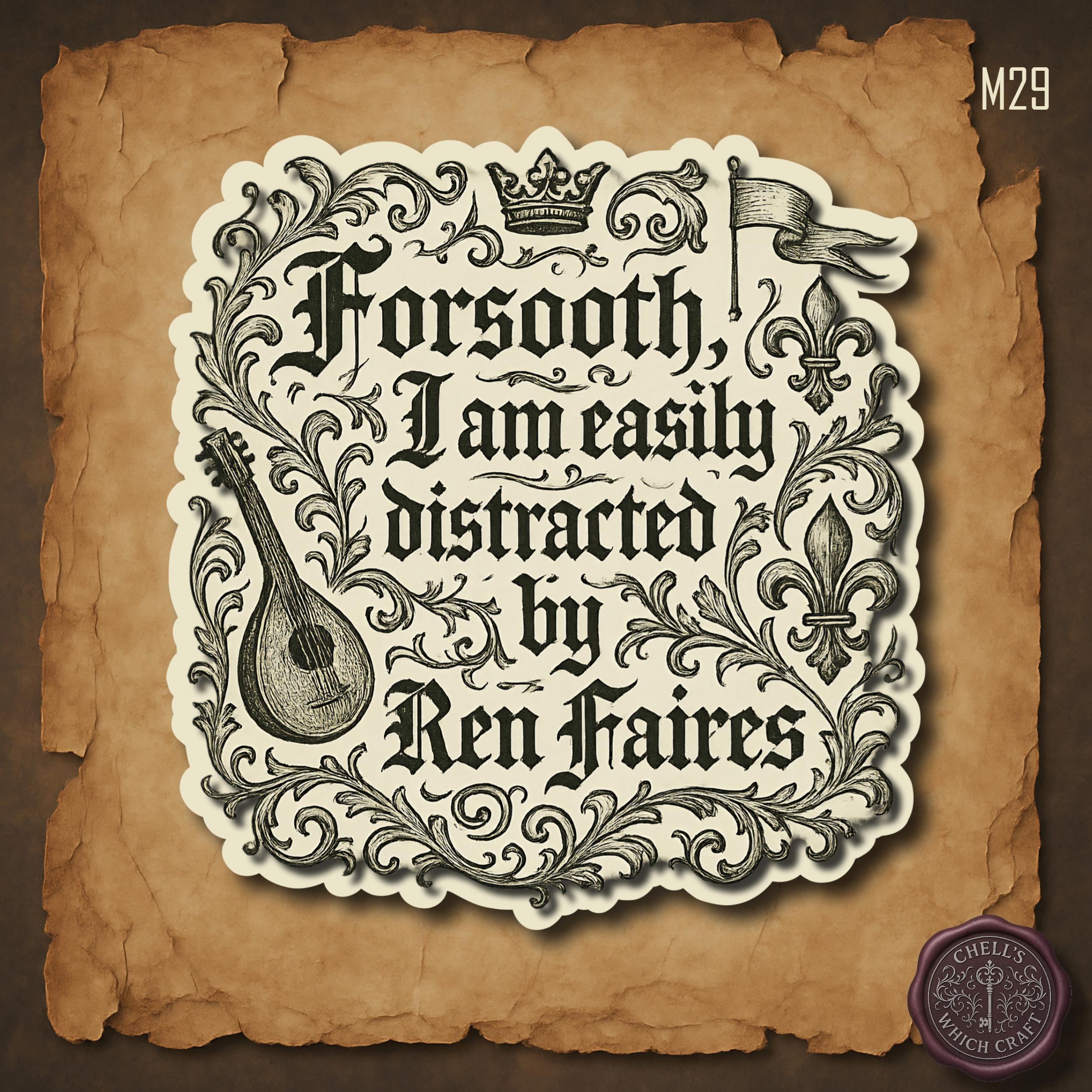 Forsooth Definition Funny Ren Faire Sticker, Medieval Humor Sticker, Renaissance Fair Gift ...