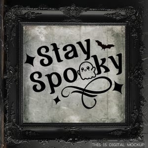 Stay Spooky Vinyl Decal, Cute Halloween Car Sticker, Retro Goth Vinyl, Bat Decal for Windows, Laptop, or Water Bottle