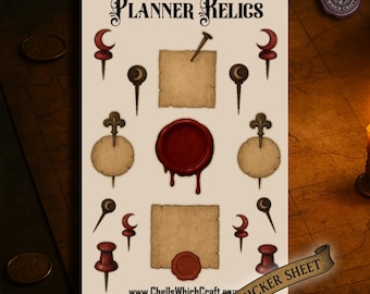 Gothic Planner Stickers, Dark Academia Planner Supplies, Medieval Planner Accessories, Gothic Office Stationery, Fantasy Productivity