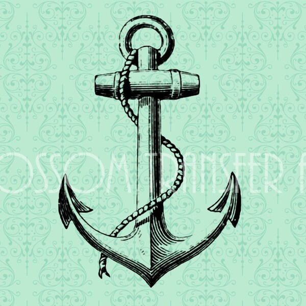 Anchor - Clipart - Digital Vintage Graphics - Iron on Transfer - Download for papercrafts - Printable Graphics - DIY -  2437
