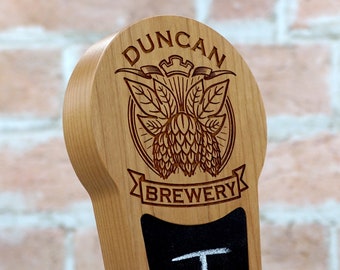 Custom Beer Tap Handle with Chalkboard Insert, Hops Brewery Edition, Personalized Kegerator Tap Handle