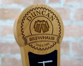 Custom Beer Tap Handle Laser Engraved with Chalkboard Insert, Personalized Kegerator Tap Handle, Brewhaus Edition