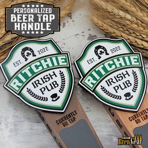 Custom Beer Tap Handle-Irish Pub Edition - Personalized Kegerator Tap, Custom Beer Gift