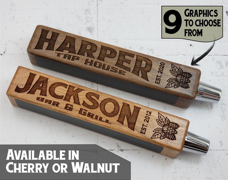 Custom Beer Tap Handle-Laser Engraved with Chalkboard Tap House Edition Personalized Keg Tap image 1