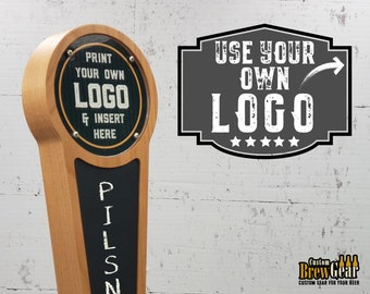 Beer Tap Handle with Changeable Logo & Chalkboard Insert- Customize Your Kegerator Tap Handle