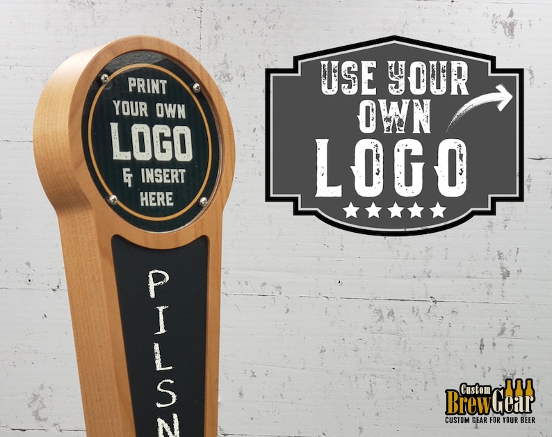 Beer Tap Handle with Changeable Logo & Chalkboard Insert Customize Your Kegerator Tap Handle image 1