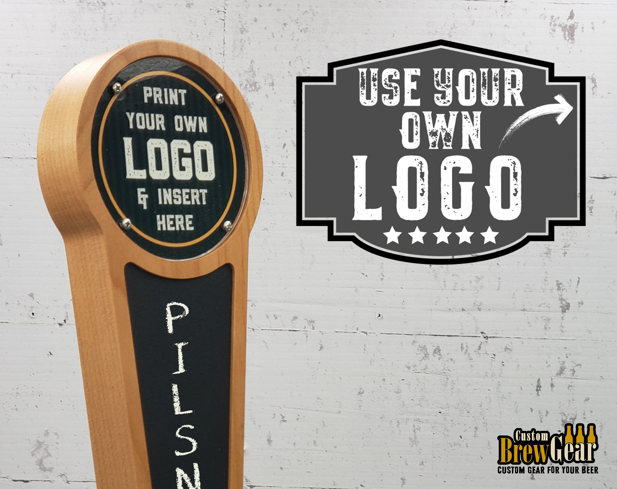 Beer Tap Handle With Changeable Logo Chalkboard Insert Customize