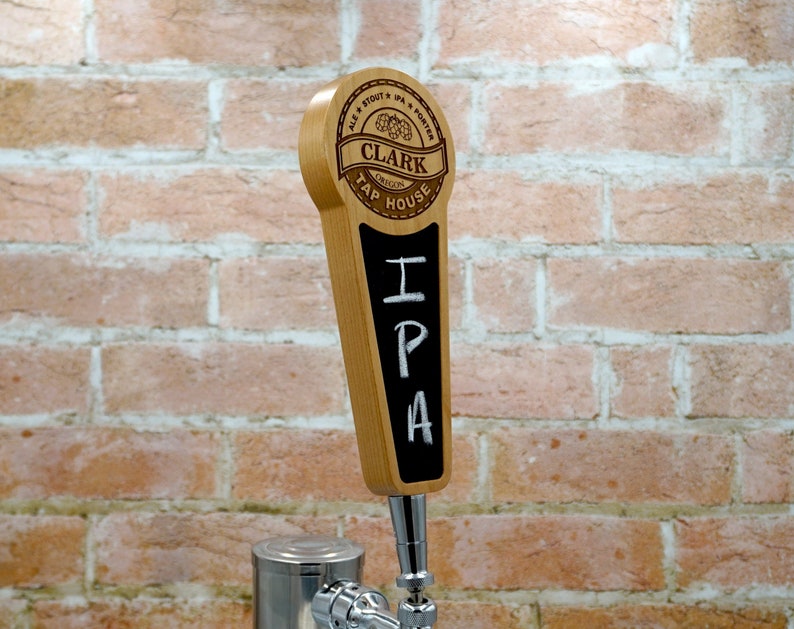 Custom Beer Tap Handle Laser Engraved With Chalkboard Insert Etsy