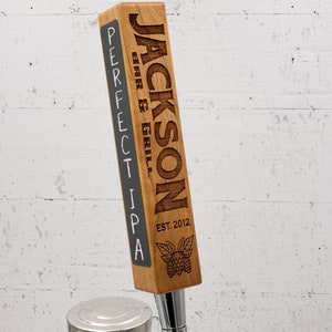 Custom Beer Tap Handle-Laser Engraved with Chalkboard Tap House Edition Personalized Keg Tap Cherry-Front Only