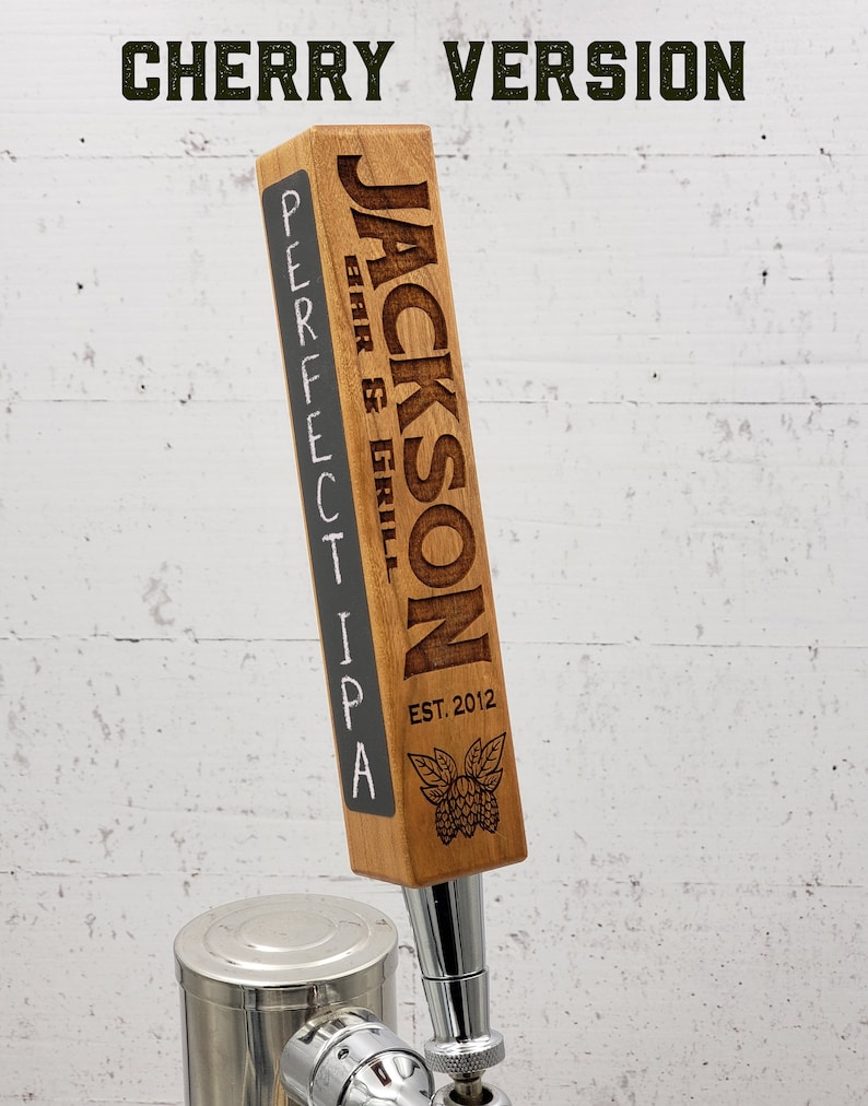 Custom Beer Tap Handlelaser Engraved With Chalkboard Tap Etsy