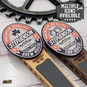 Custom Beer Tap Handle-Vintage Logo Edition - Personalized Kegerator Tap, Custom Beer Gift
