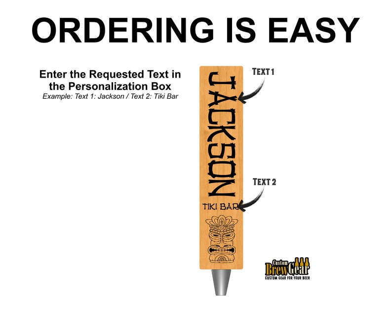 Custom Tiki Bar Beer Tap Handle-Laser Engraved with | Etsy