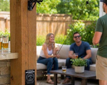 Outdoor-Indoor Folding Ring and Hook | Personalized Bimini Ring Toss Game | Custom Pub Game | Wall Mount Game