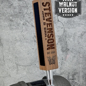 Custom Beer Tap Handle-Laser Engraved with Chalkboard - Tap House Edition - Personalized Keg Tap Walnut
