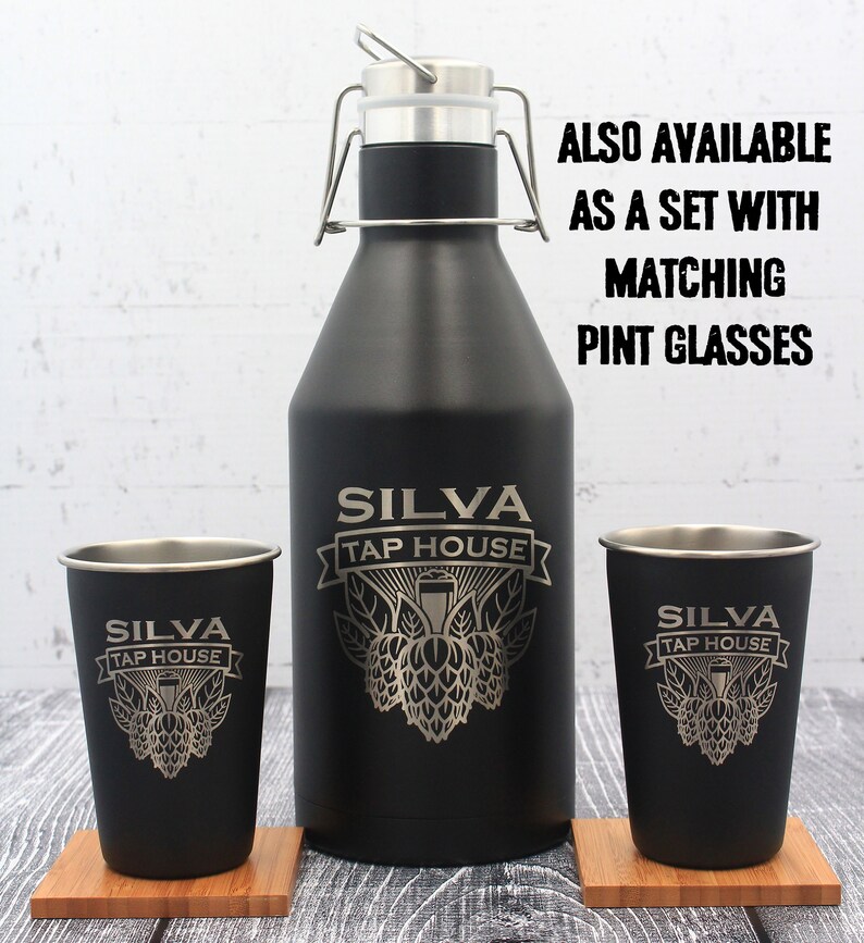 Custom Insulated Growler With Personalized Beer Logo Etsy