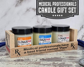 Funny Medical Candle Gift Set for Doctors & Healthcare Workers-Handmade by Nurses