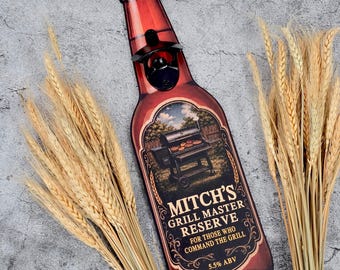 Personalized Grill Master Edition Wall Mounted Bottle Opener