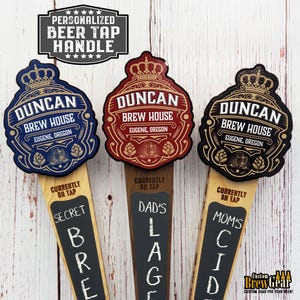 Custom Beer Tap Handle-Crown Edition - Personalized Kegerator Tap, Custom Beer Gift