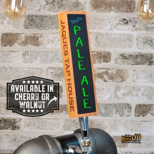 Personalized Tap Handle with Chalkboard-Solid Cherry or Walnut