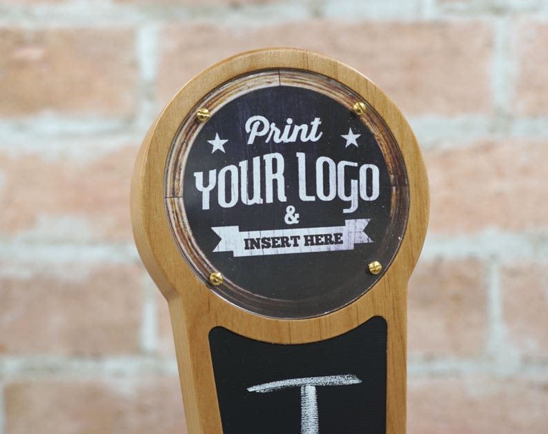 Beer Tap Handle with Changeable Logo & Chalkboard Insert Etsy