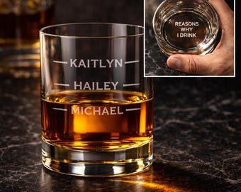Personalized Whiskey Glass Funny Dad Gift