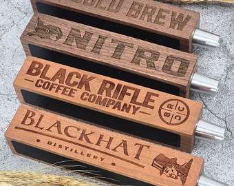 Custom Logo Tap Handle | Personalized Brewery Tap | Laser Engraved Wood Tap Handle | Business Logo Beer Tap | Craft Brewery Gift