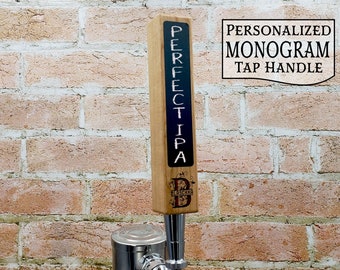 Custom Monogram Beer Tap Handle-Laser Engraved with Chalkboard - Personalized Keg Tap