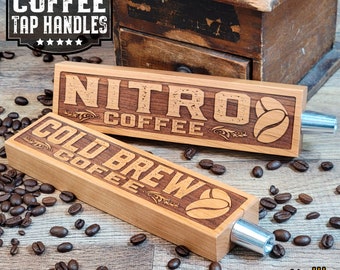 Coffee Tap Handles- Customizable Engraved Cold Brew and Nitro Taps with Chalkboard-Solid Cherry